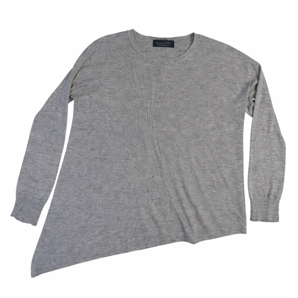 Magaschoni Cashmere‎ Sweater S Gray Asymmetrical Hem Relaxed READ